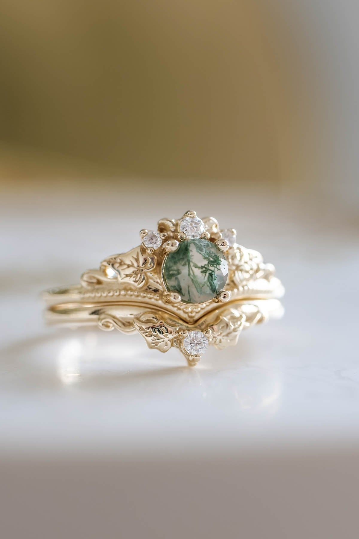 The Arwen engagement ring, an elvish-inspired design by Oore Jewelry.