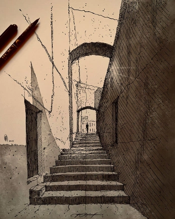 A cover of "Drawing architecture." cluster. The owner is voyageuse. The cluster consists of 7 elements.