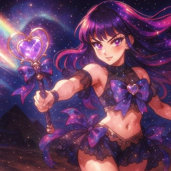 A cover of "nova gals" cluster. The owner is glitter.echo. The cluster consists of 18 elements.