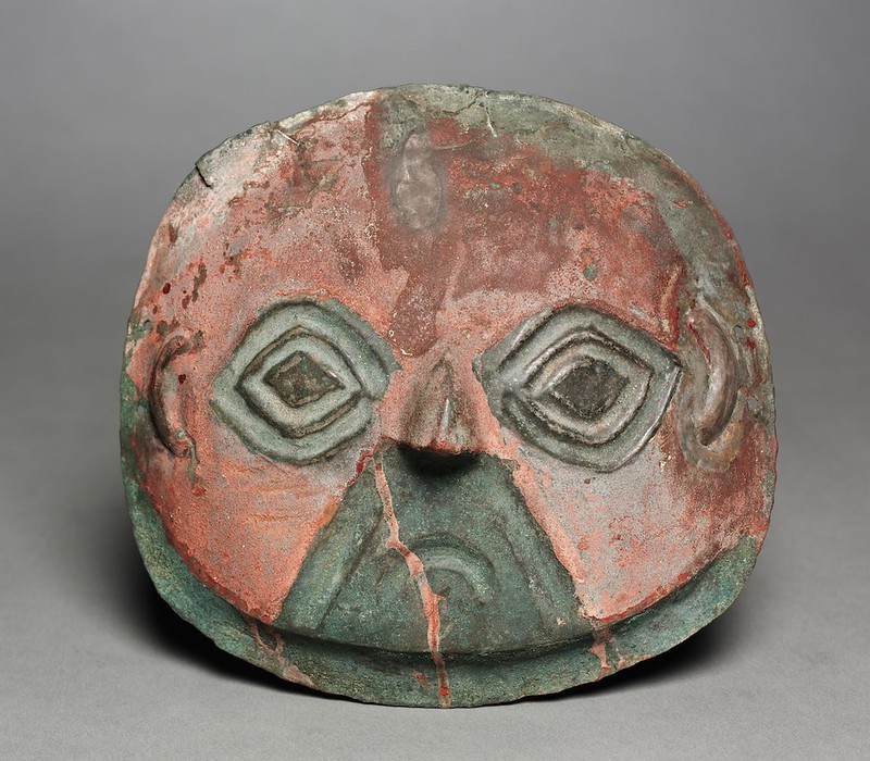Funerary Mask (1200-1500), from Peru, South Coast, Chicha-Ica Valley area.
