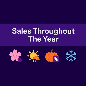 A cover of "Sales Through The Year" cluster. The owner is skullsofinsanity. The cluster description is "All sales and deals throughout the year covering every holiday.". The cluster consists of 5 elements.