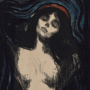 A cover of "⛥" cluster. The owner is fleshmaiden. The cluster description is "🗝️ 🦇 🕯️". The cluster consists of 106 elements.