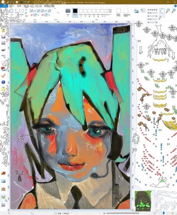 A cover of "MS Paint and Y2K Retro" cluster. The owner is iphlo. The cluster consists of 7 elements.