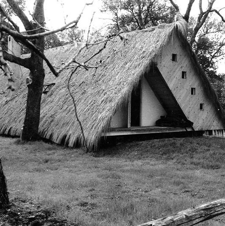 Capanna per weekend a Capocotta in Italy, designed by Julio Lafuente and Gaetano Rebecchini in 1965.