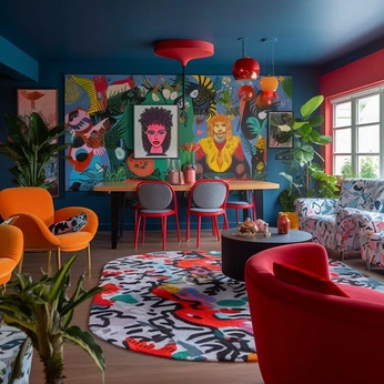 A cover of "Colorful Interior Design" cluster. The owner is nicolecardoza. The cluster consists of 2 elements.