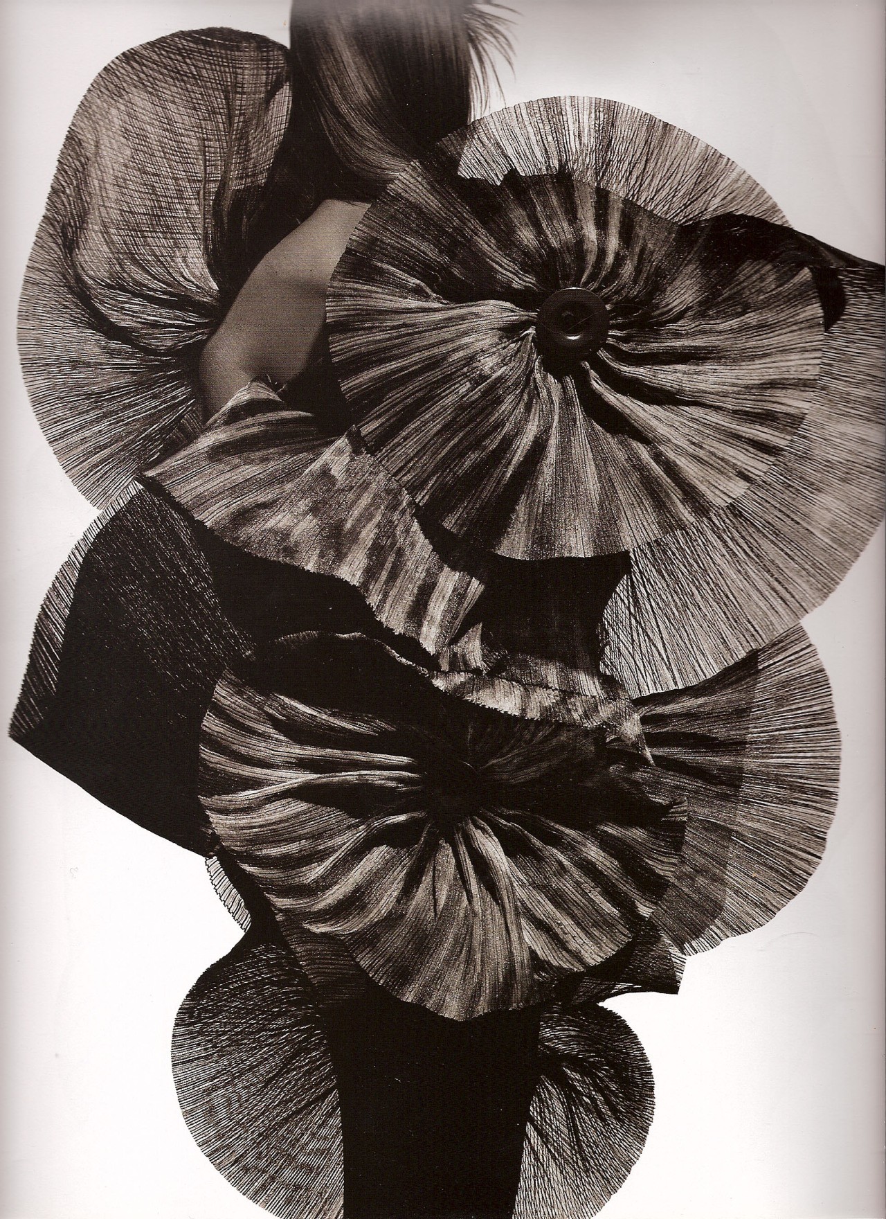 Photograph by Irving Penn of Issey Miyake's Autumn/Winter 1994 collection, published in Vogue.