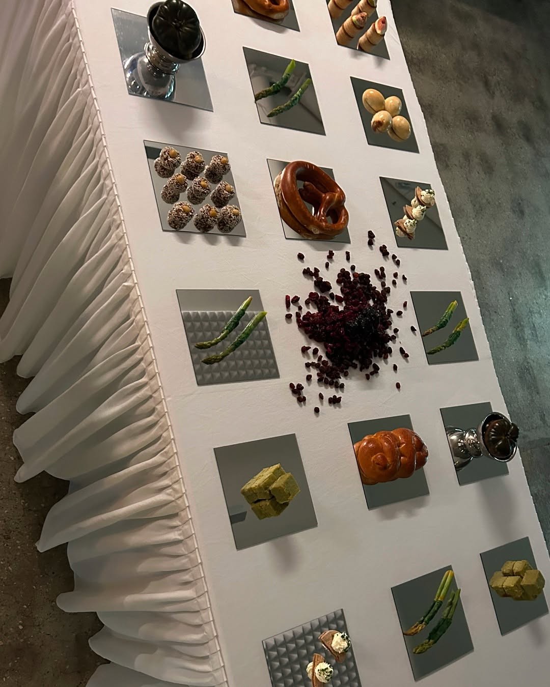 Food spread by hands.london at the Knees Up popup, curated by Garden Grouppe Ltd.