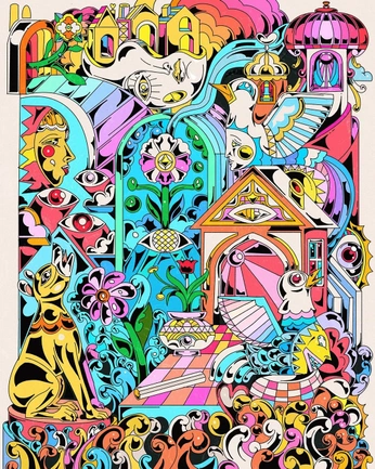 A cover of "Illustration" cluster. The owner is weandthecolor. The cluster description is "Illustration, drawing, character design, visual art, and style.". The cluster consists of 594 elements.