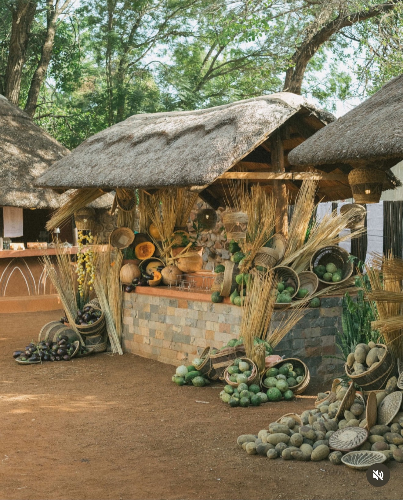 A local market display at a destination wedding in Zambia.