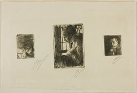 Girl's Head; Peasant Girl at Window; Anders Zorn