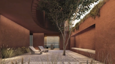 The central courtyard of Meru, a private residence in Nairobi, Keny ...