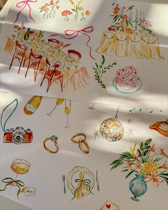 A cover of "watercolor wedding id" cluster. The owner is thaipeotta. The cluster consists of 3 elements.