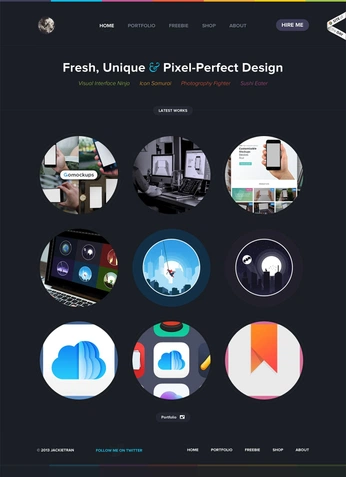 A cover of "Portfolio Websites" cluster. The owner is lapaninja. The cluster consists of 489 elements.