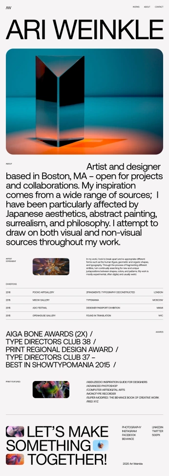 A cover of "Visual Portfolios" cluster. The owner is patii. The cluster consists of 1 element.