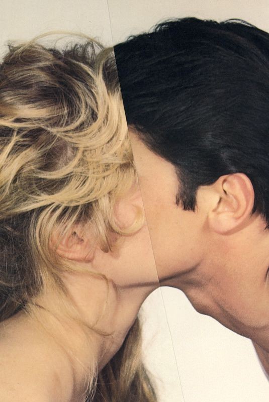 A + B, a 2015 collage by Isabel Reitemeyer featuring Alain Delon and Brigitte Bardot.