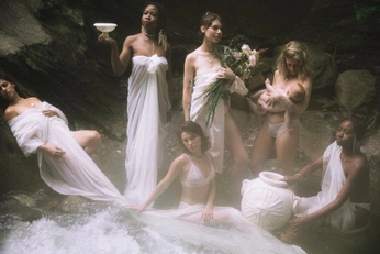 A cover of "OPENING CEREMONY" cluster. The owner is radhaagrawal. The cluster description is "FRESH START // ALL WHITE  INVOCATION". The cluster consists of 27 elements.