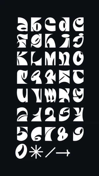 A cover of "Typographic.Shapes" cluster. The owner is xwyxwy. The cluster consists of 21 elements.
