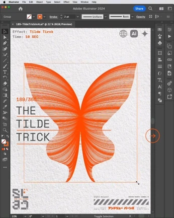 A cover of "Adobe Illustrator Tips" cluster. The owner is astrl. The cluster consists of 1 element.
