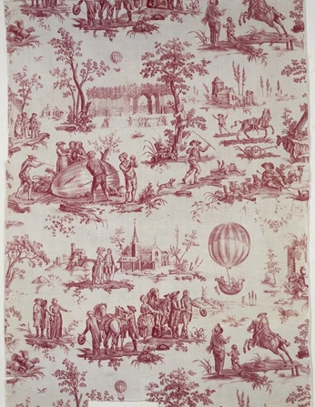 A cover of "Toile de Jouy" cluster. The owner is bymaradesbois. The cluster description is "Historical references and inspiration for Toile de Jouy patterns". The cluster consists of 11 elements.
