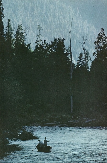 Trout fishermen on the McKenzie River, Oregon. Photo by Ray Atkeson for National Geographic, July 1963.
