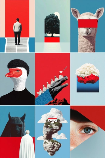 A cover of "Affiche Alicia" cluster. The owner is bazildesiles. The cluster consists of 19 elements.