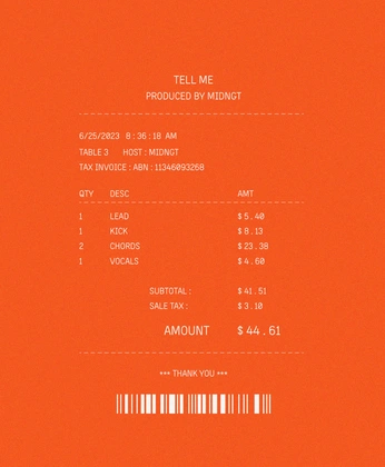 A cover of "RECEIPT" cluster. The owner is angelbambu. The cluster consists of 5 elements.