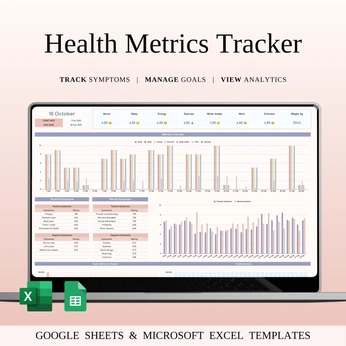 A cover of "Health Metrics Tracker" cluster. The owner is spreadsheetshub. The cluster description is "Blood Pressure, Sleep, Steps & Health Tracker Template". The cluster consists of 1 element.