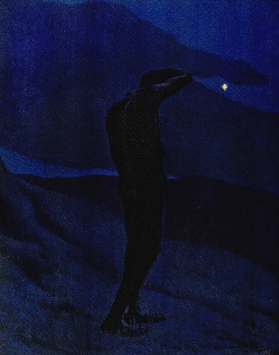 An image uploaded by cobbb on Feb 21, 2024. May present: blue, beak, electric blue, leaves of grass, margaret c cook artist.