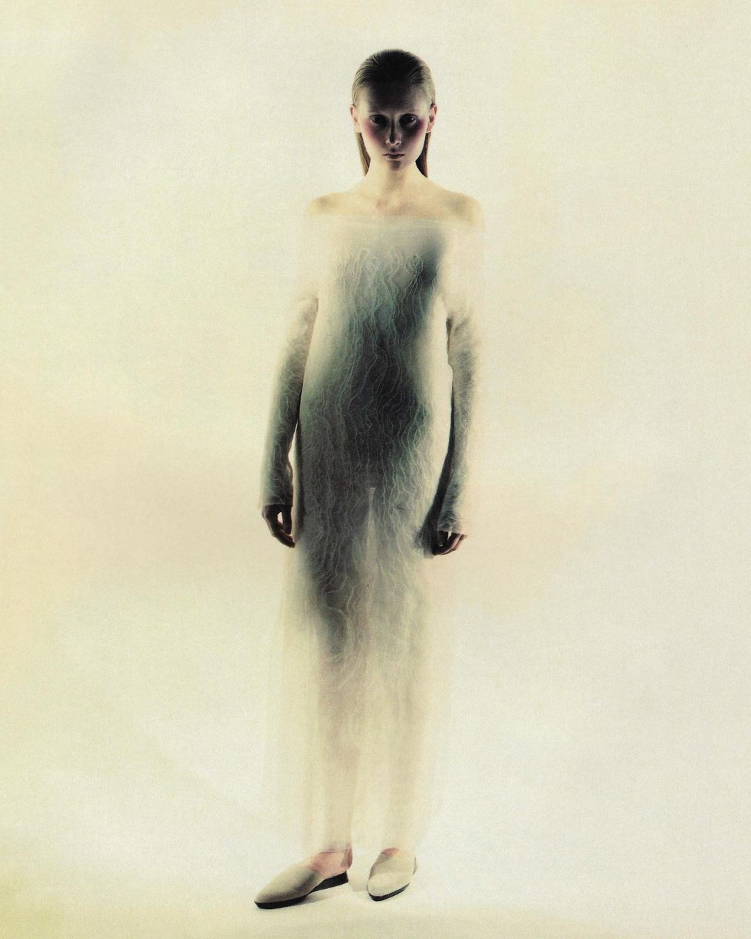 Audrey Tchekova for Strenesse Fall/Winter 1998.