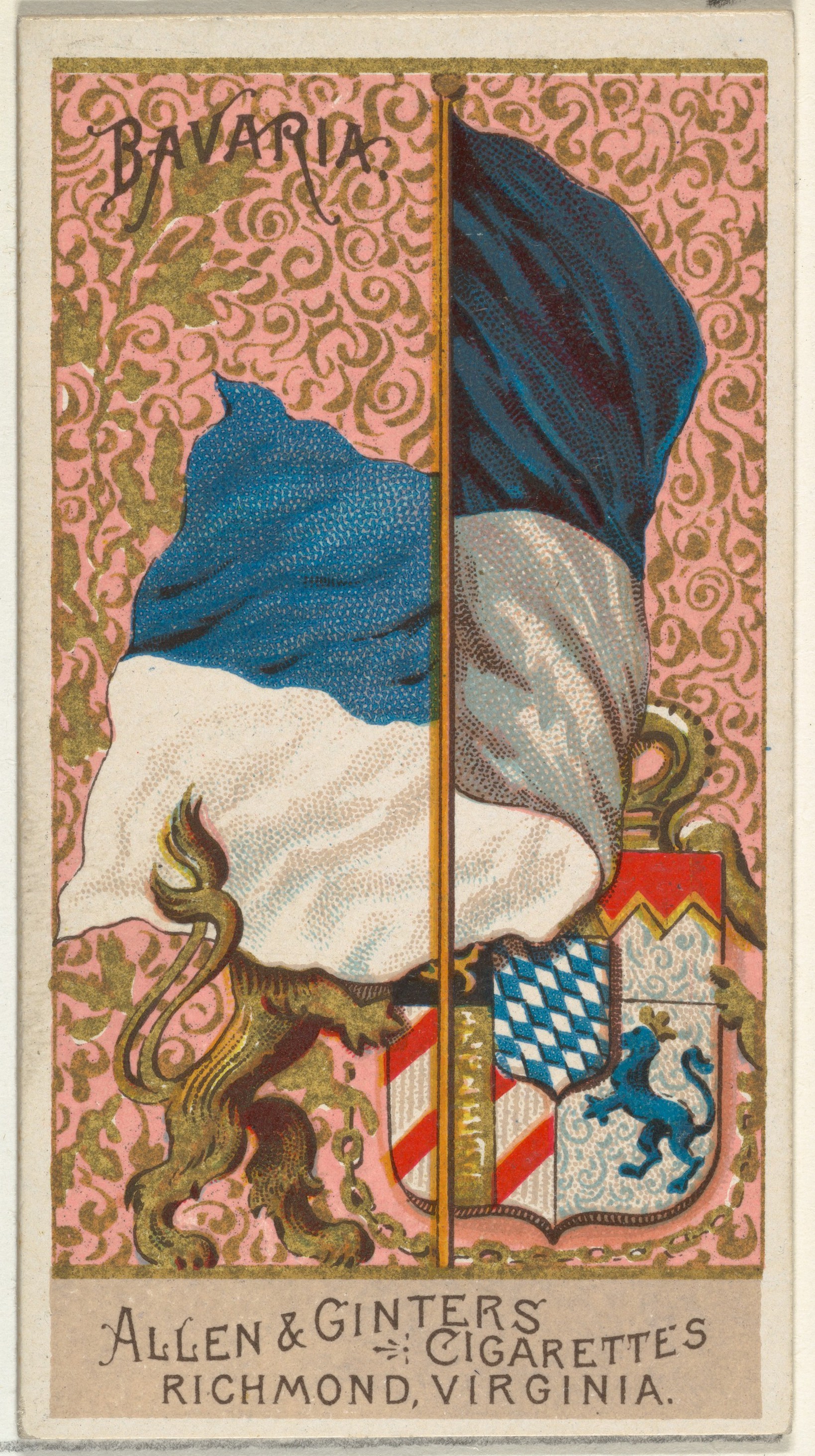 Bavaria, from Flags of All Nations, Series 2 (N10) for Allen & Ginter Cigarettes Brands