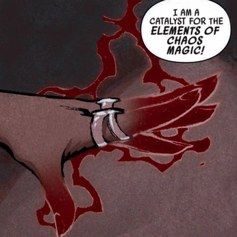 A cover of "⋆˖⁺‧₊☽◯☾₊‧⁺˖⋆" cluster. The owner is greatbutters. The cluster description is "scarlet witch / character inspo". The cluster consists of 25 elements.