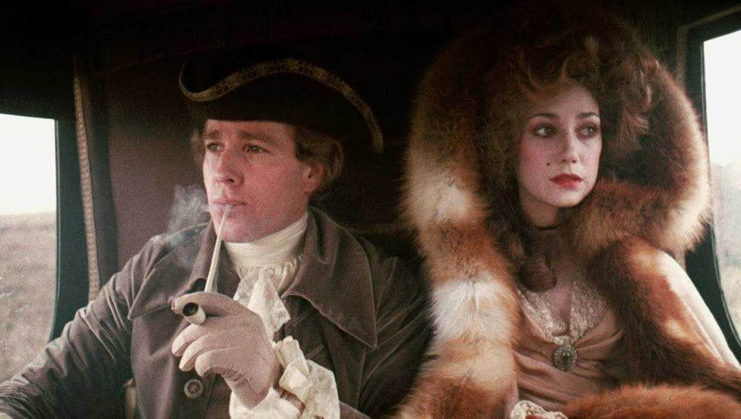 A still from Stanley Kubrick's 1975 film Barry Lyndon, featuring Ryan O'Neal and Marisa Berenson.