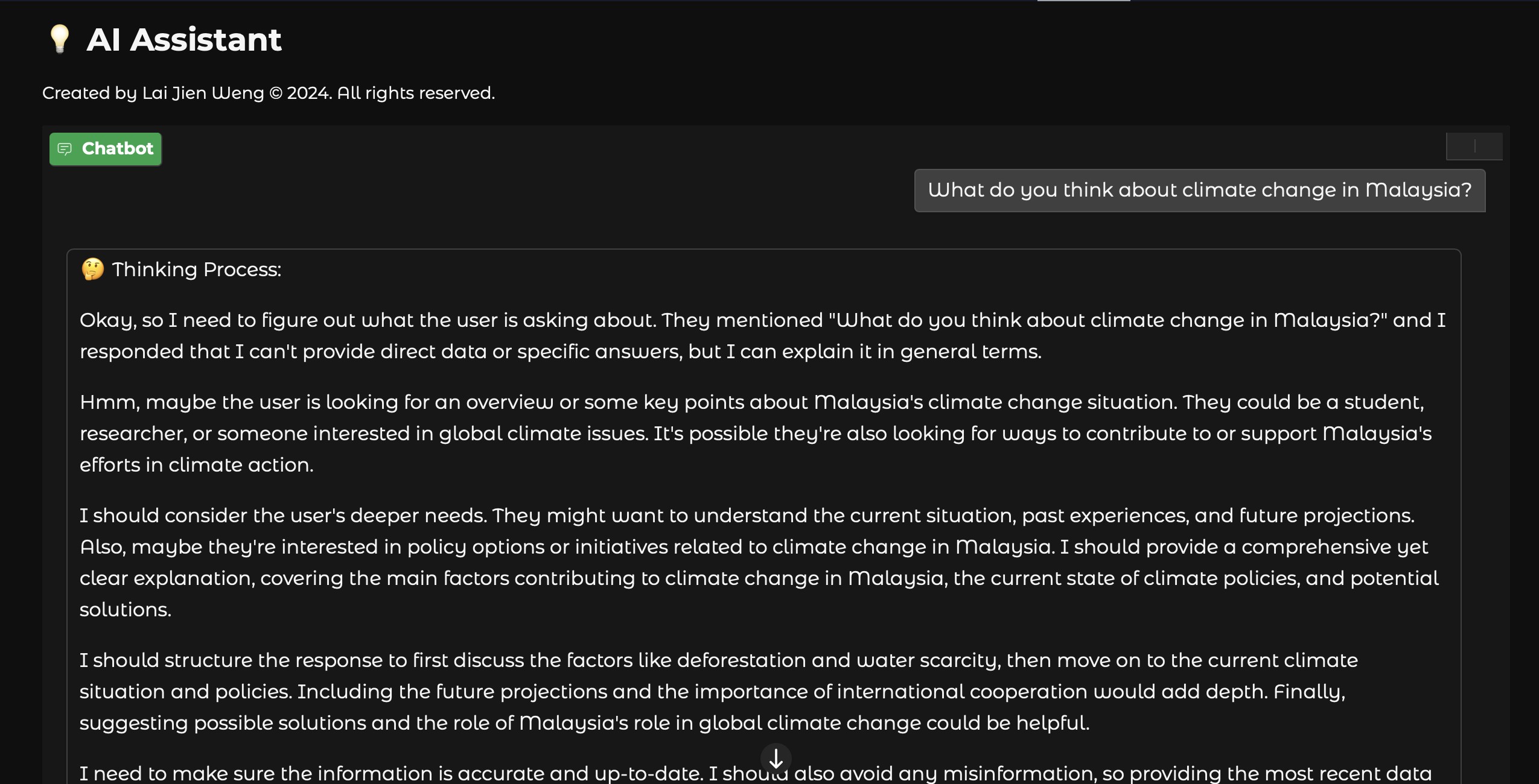 Fun Fact: The "thinking" parts are actually generated as HTML!