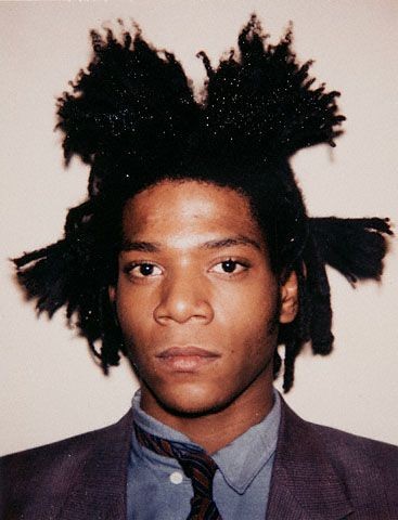 A 1982 Polaroid portrait of artist Jean-Michel Basquiat by Andy Warhol.