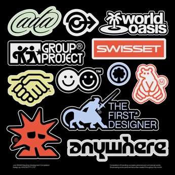 A cover of "sticker design inspo" cluster. The owner is chiarasaid. The cluster consists of 3 elements.