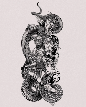 A cover of "tattoo ideas" cluster. The owner is vimmac. The cluster consists of 16 elements.