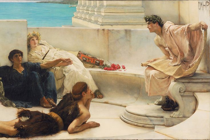 A Reading from Homer (1885) by Sir Lawrence Alma-Tadema, commissioned by Henry G. Marquand.