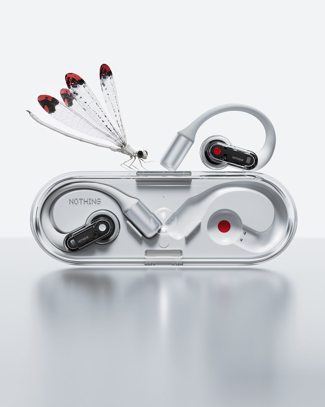 The Nothing Ear (open) earbuds. Image from a campaign by Post Office Studios.