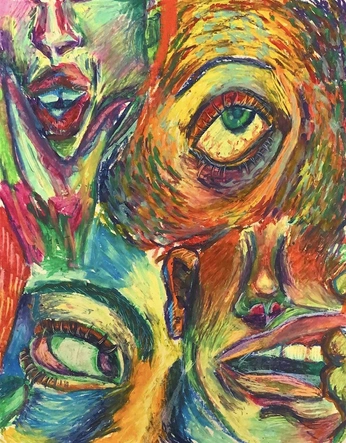 A cover of "oil pastels" cluster. The owner is madelinel. The cluster consists of 17 elements.