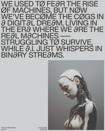 A cover of "humans vs robots concept" cluster. The owner is girlslikevintage. The cluster consists of 18 elements.