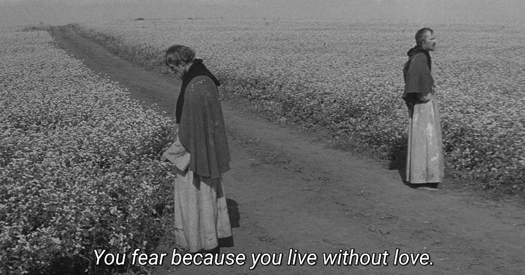 An Instagram  post added by andy on Sep 12, 2023. The author is @cinematic_prints. May present: photograph, andrei tarkovsky, andrei rublev, plant, people in nature.