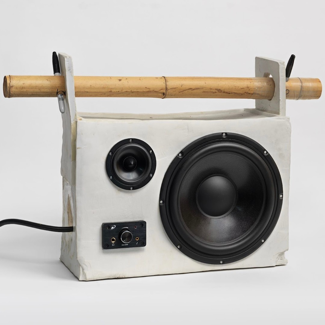 An Instagram  post added by christopher on Jul 08, 2023. The author is @tomsachs. May present: tom sachs boomboxes, satan ceramics, tom sachs: boombox retrospective, 1999-2015, salon 94, camera accessory.