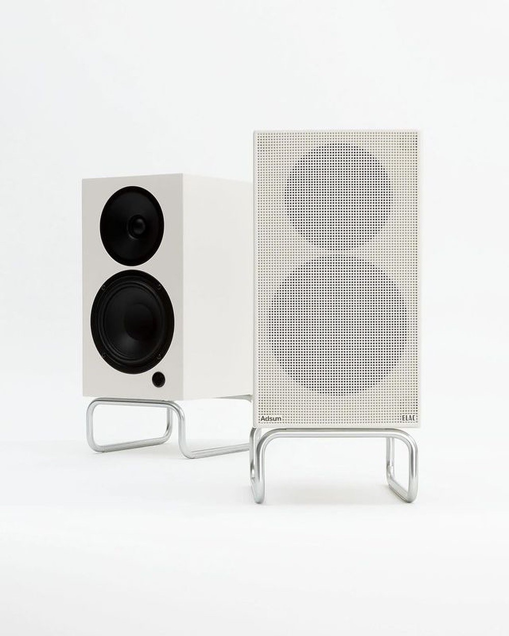 An Instagram  post added on Jun 21, 2024. The author is @source__material. May present: adsum elac speakers, elac debut connex dcb41 powered bookshelf speakers, speaker, elac, output device.