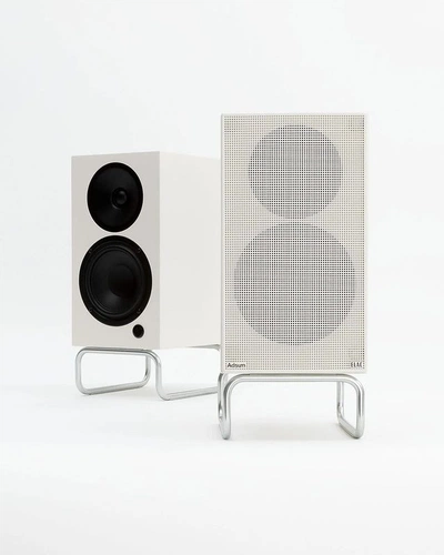 An Instagram  post added on Jun 21, 2024. The author is @source__material. May present: adsum elac speakers, elac debut connex dcb41 powered bookshelf speakers, speaker, elac, output device.