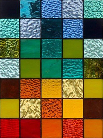 A cover of "things that remind me:" cluster. The owner is hakito. The cluster description is "about stained glass, or the reflections and vibrations". The cluster consists of 38 elements.