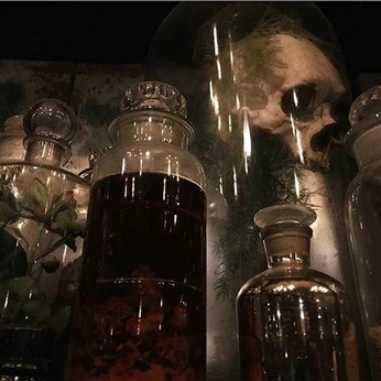 A cover of "Scythe Thorn" cluster. The owner is skylarsblue. The cluster description is "“Did you know your ancestors made things with human bone?”". The cluster consists of 55 elements.