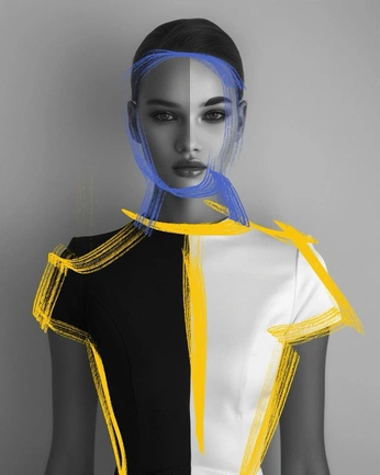 A cover of "Abstract fashion ideas" cluster. The owner is dustyboricua92. The cluster consists of 34 elements.