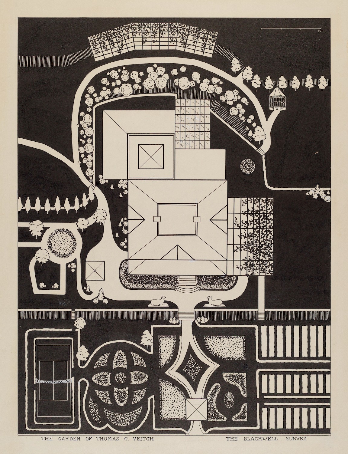 Gilbert Sackerman, Helen Miller, and William Merklin, Garden of Thomas Veitch, ca. 1936 u2013 Source