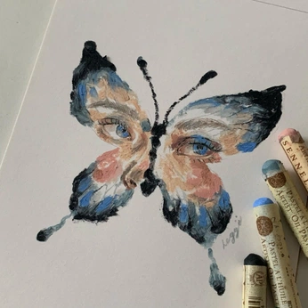 A cover of "Oil pastels 🌷" cluster. The owner is kissesonly. The cluster consists of 14 elements.