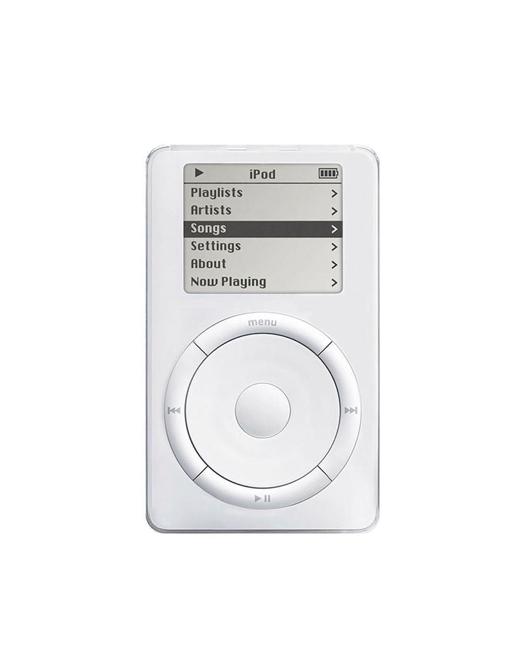 The Apple iPod Classic 1st Generation, designed by Jony Ive for Apple and released in 2001.